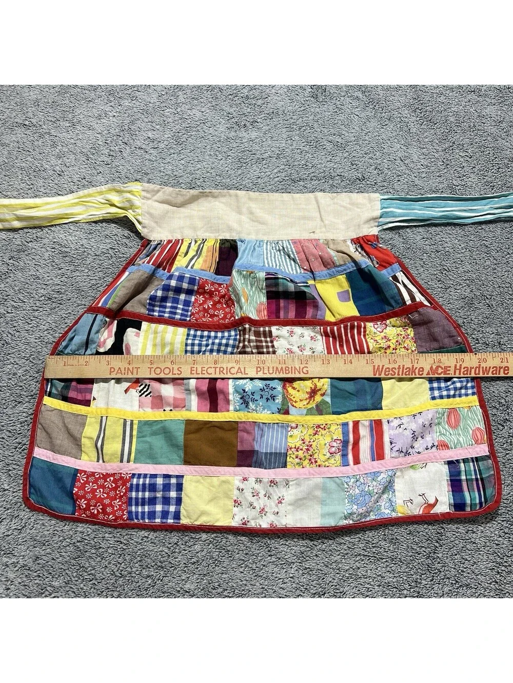 Vintage Handmade Patchwork Half Apron Cottage Farmgirl Country Small Wmn / Youth